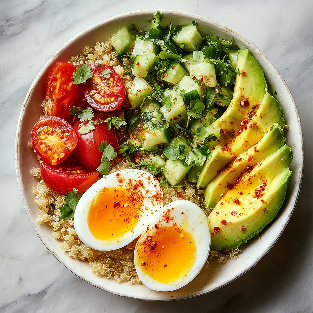 Hard Boiled Egg and Avocado Quinoa Bowl Recipe - Recipe Image