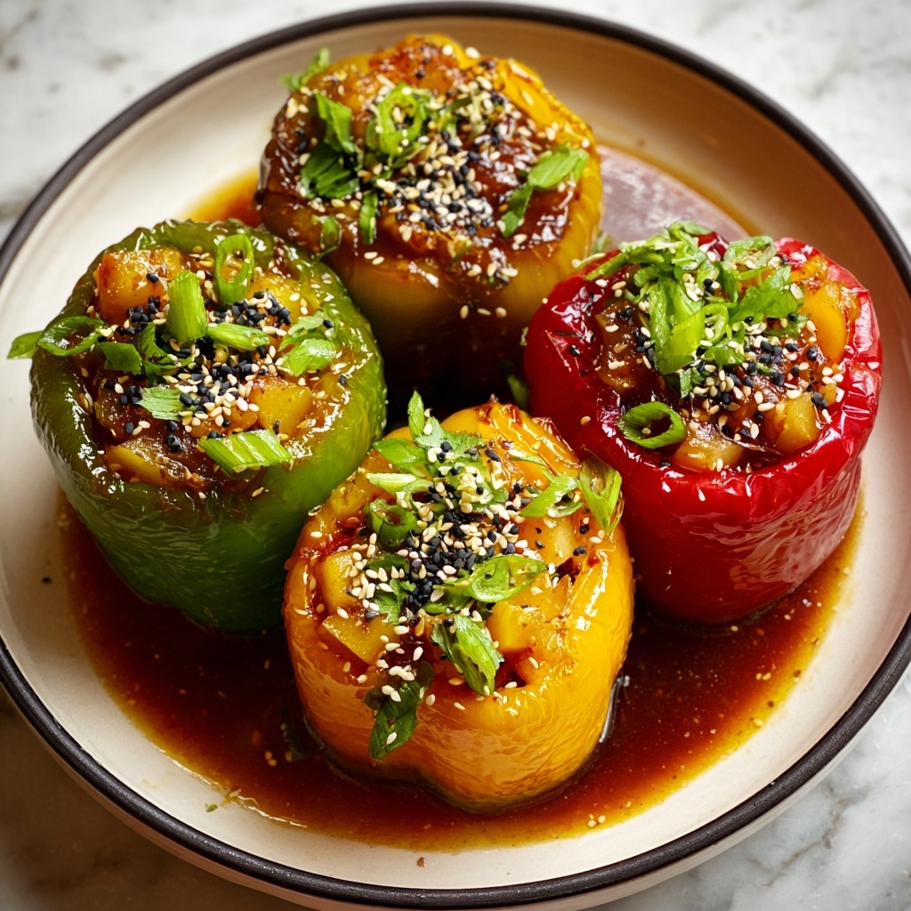 Teriyaki Pineapple Chicken Stuffed Bell Peppers Recipe - Recipe Image