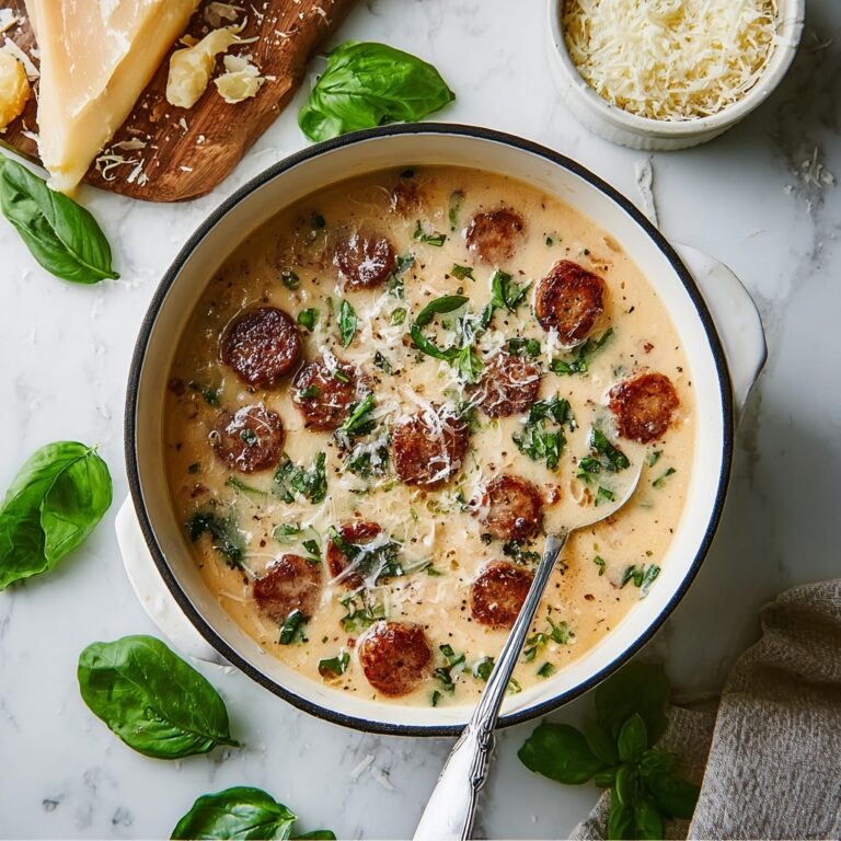 Creamy Parmesan Italian Sausage Soup Recipe