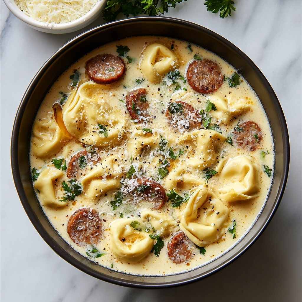 Creamy Sausage Tortellini Soup Recipe - Recipe Image