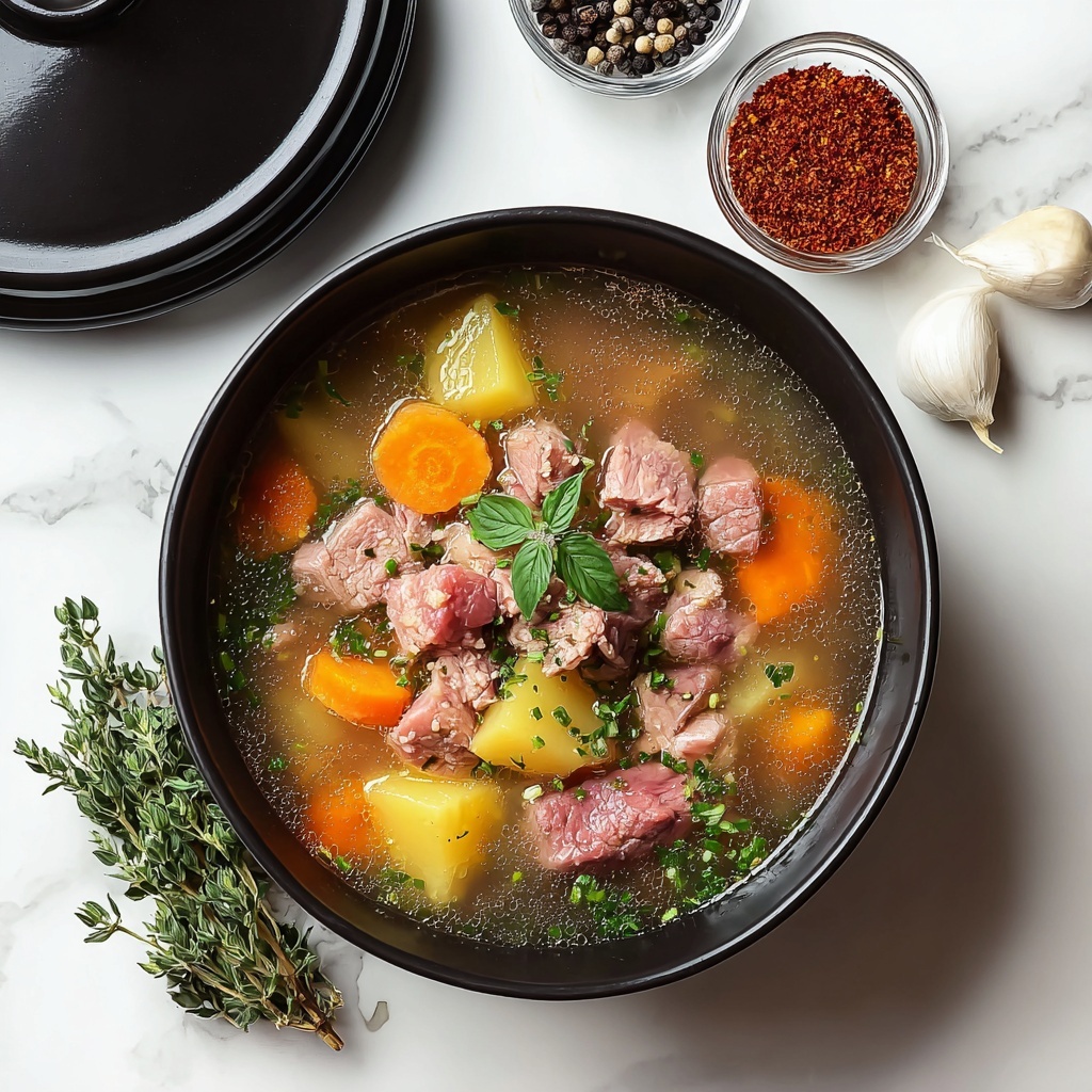 Hearty Ham Soup with Cream and Vegetables Recipe - Recipe Image