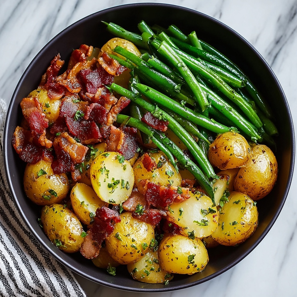 Country Ranch Green Beans and Potatoes with Bacon Recipe - Recipe Image