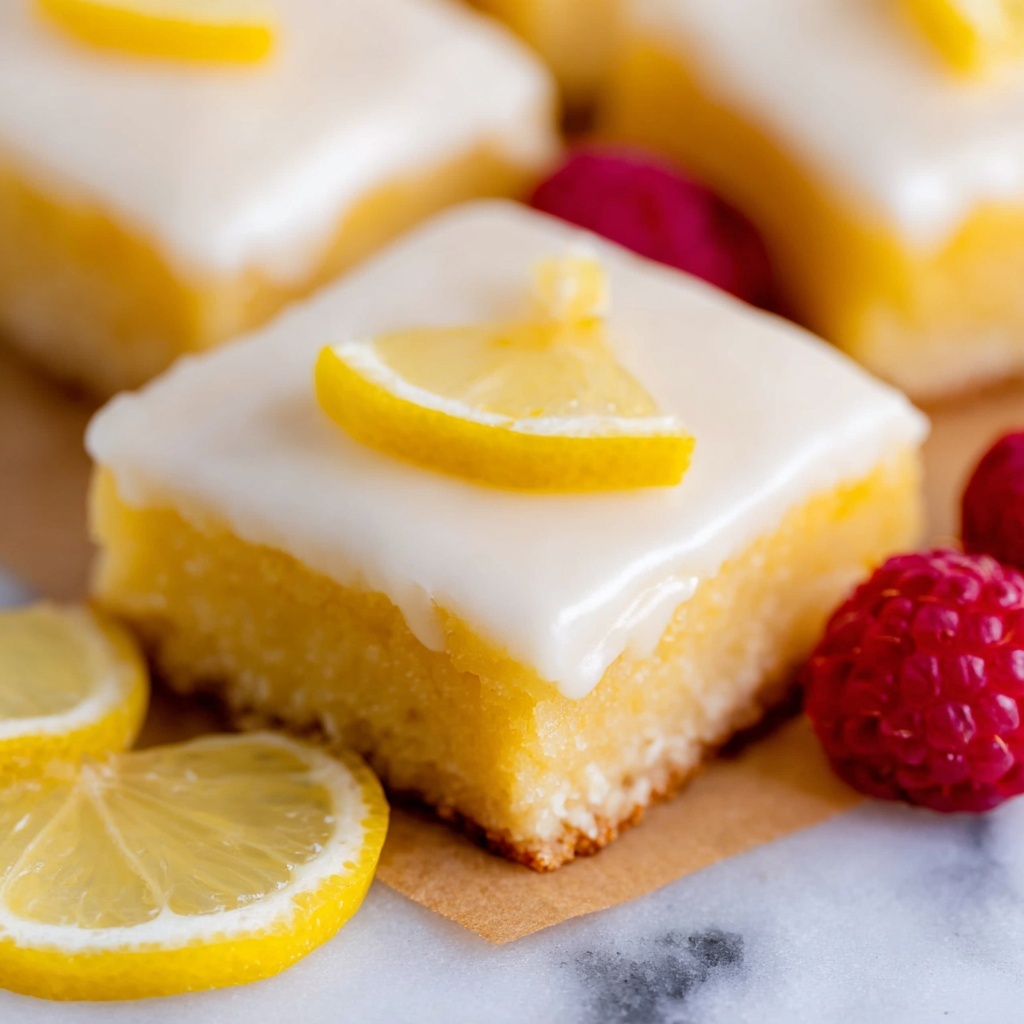 Lemon Sheet Cake with Lemon Glaze and Garnishes Recipe - Recipe Image