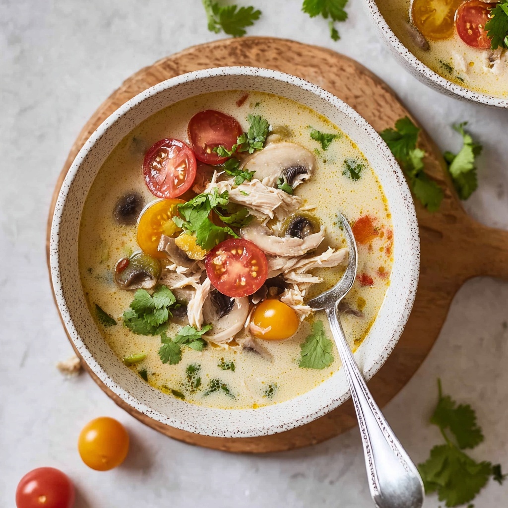 Thai Coconut Chicken Soup (Tom Kha Gai) Recipe - Recipe Image
