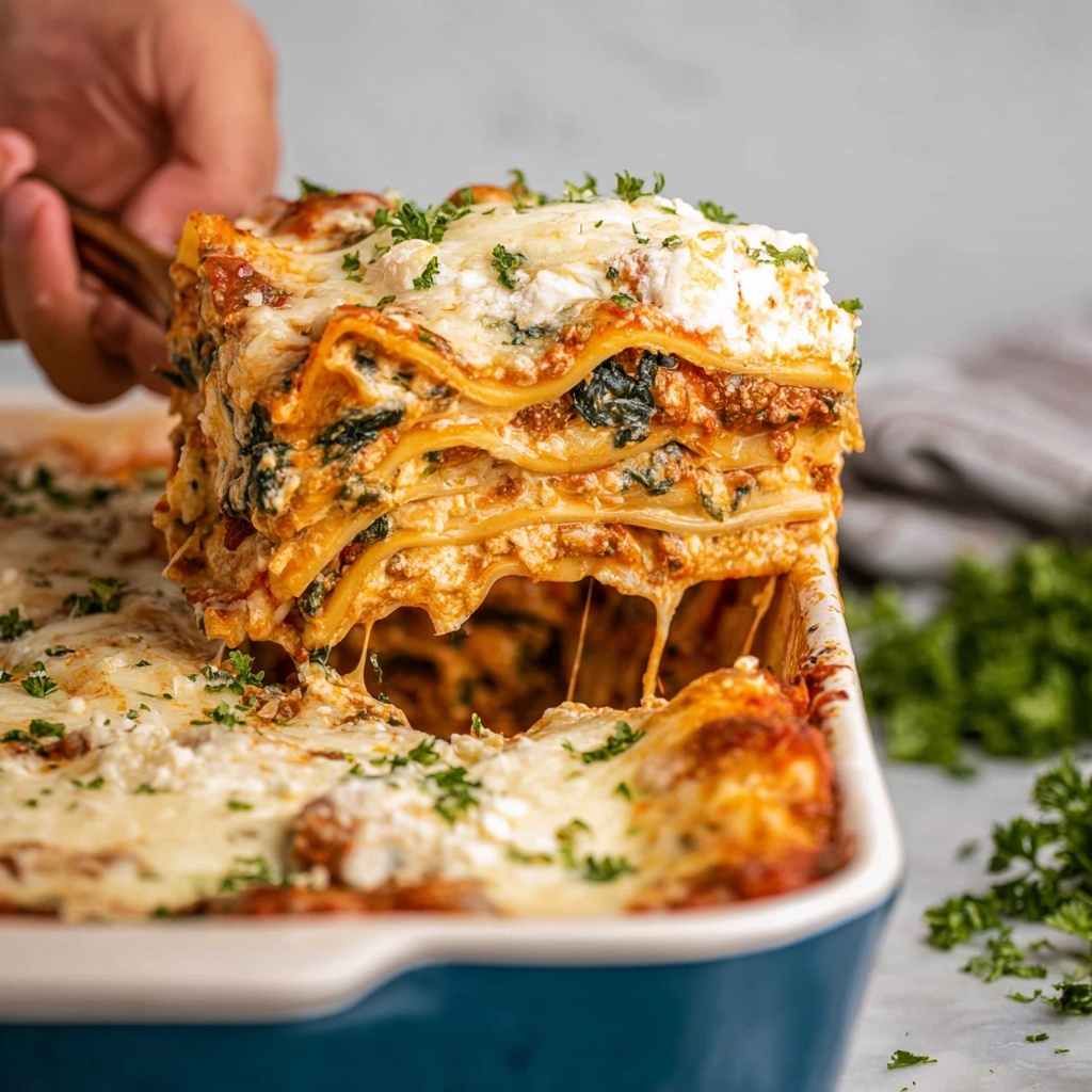 Vegetarian Spinach and Mushroom Lasagna Recipe - Recipe Image