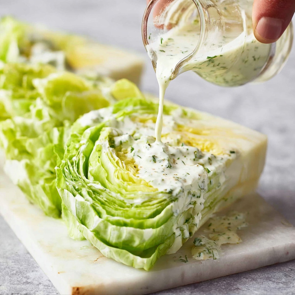 Iceberg Lettuce Wedges with Homemade Ranch Dressing Recipe - Recipe Image