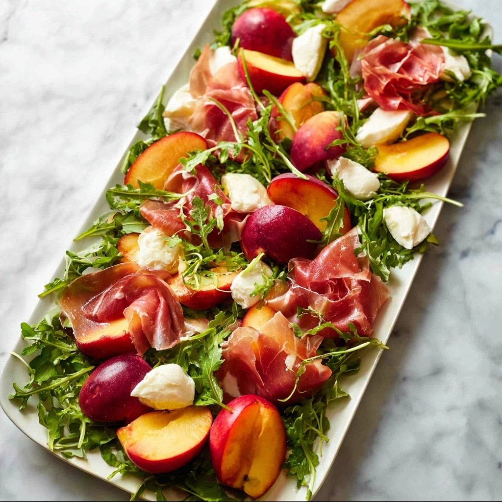 Peach and Prosciutto Salad with Mozzarella and Arugula Recipe - Recipe Image