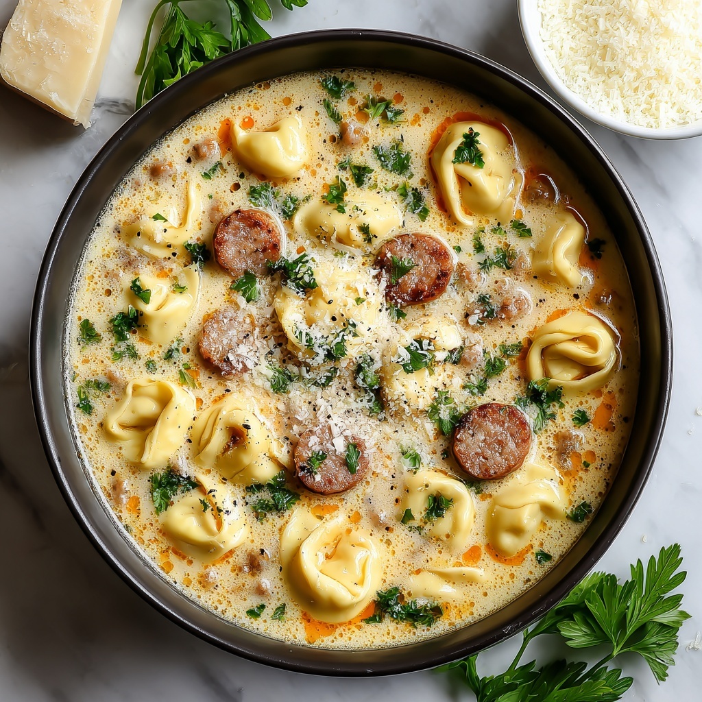 Creamy Sausage Tortellini Soup Recipe - Recipe Image
