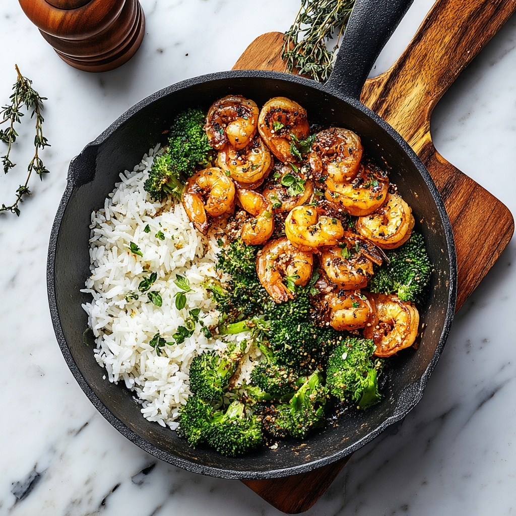 Honey Garlic Shrimp Bowls with Roasted Broccoli Recipe - Recipe Image