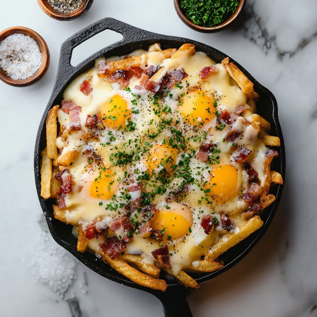 Breakfast Poutine with Crispy Bacon and Hollandaise Sauce Recipe - Recipe Image