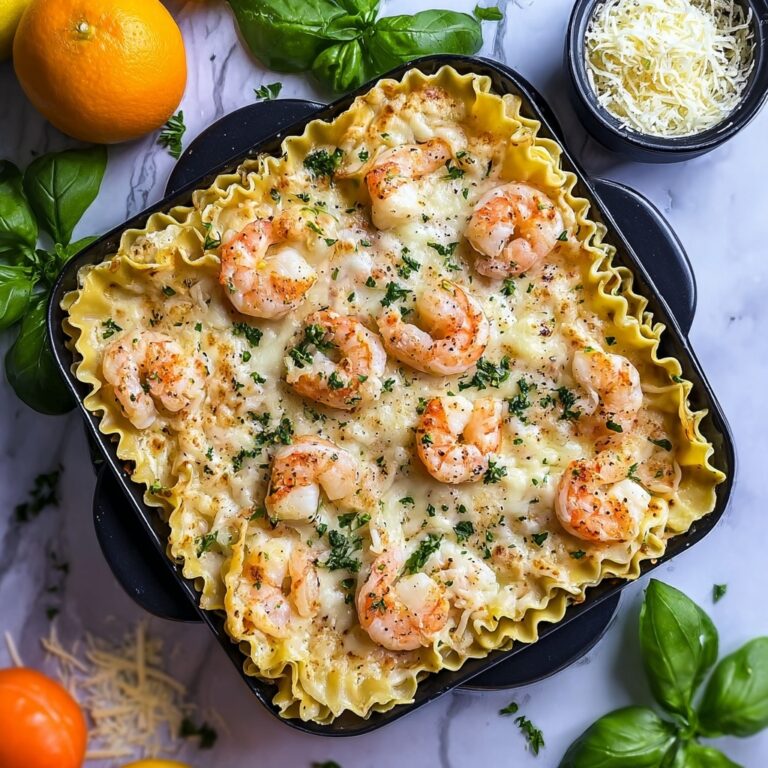 Garlic Butter Shrimp Scampi Lasagna Recipe
