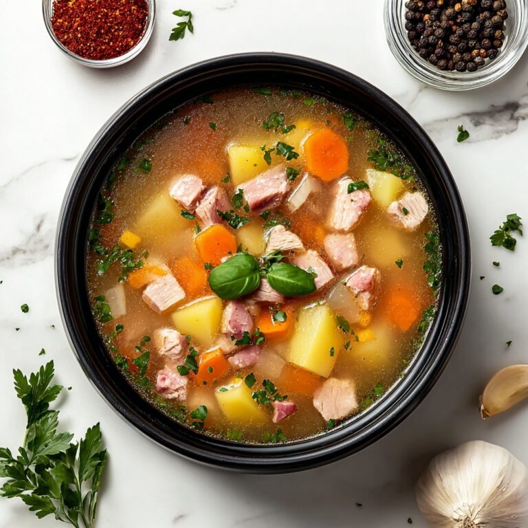 Hearty Ham Soup with Cream and Vegetables Recipe