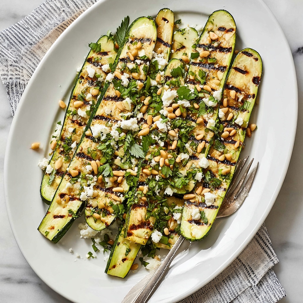 Grilled Zucchini with Fresh Herbs and Optional Toppings Recipe - Recipe Image