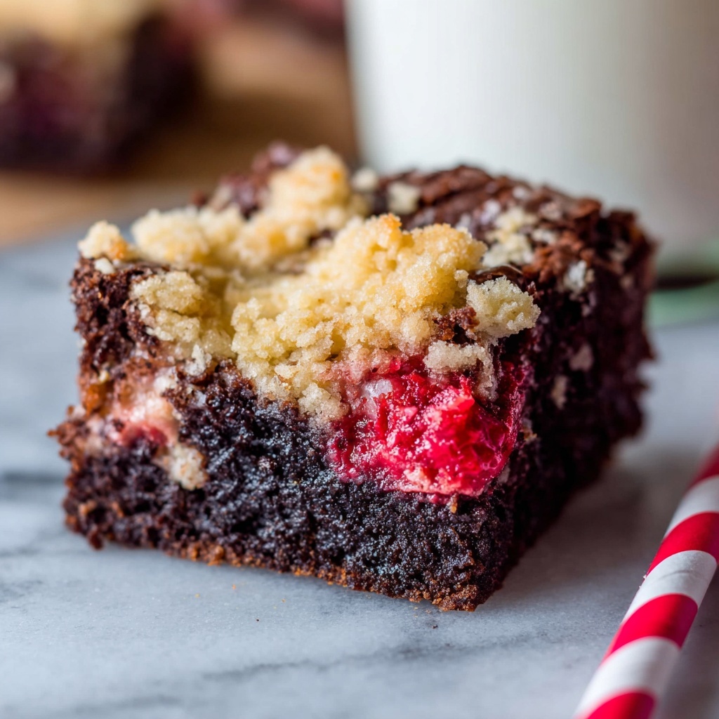 Raspberry Almond Crumb Brownies Recipe - Recipe Image