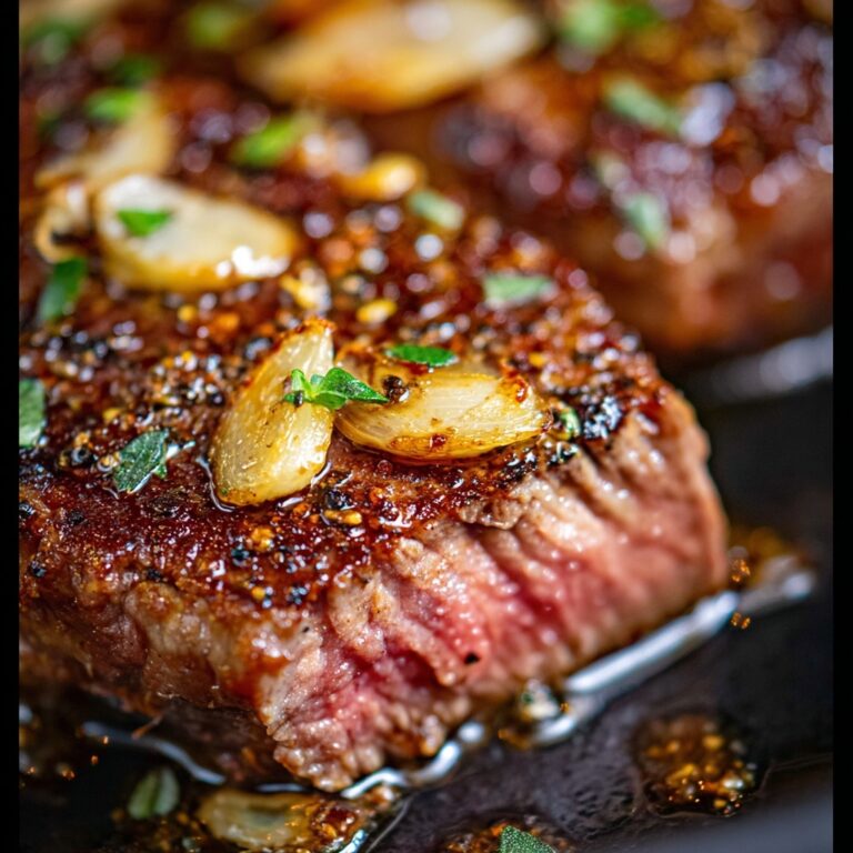 Perfectly Seared Ribeye Steak with Garlic Herb Butter Recipe