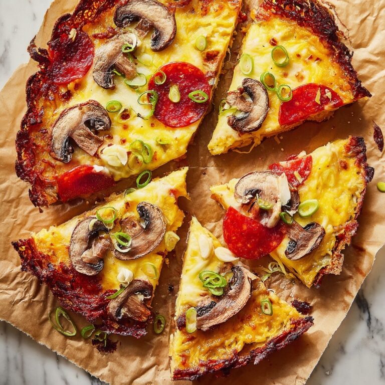 Cauliflower Pizza Crust with Pepperoni, Mushrooms, and Leeks Recipe