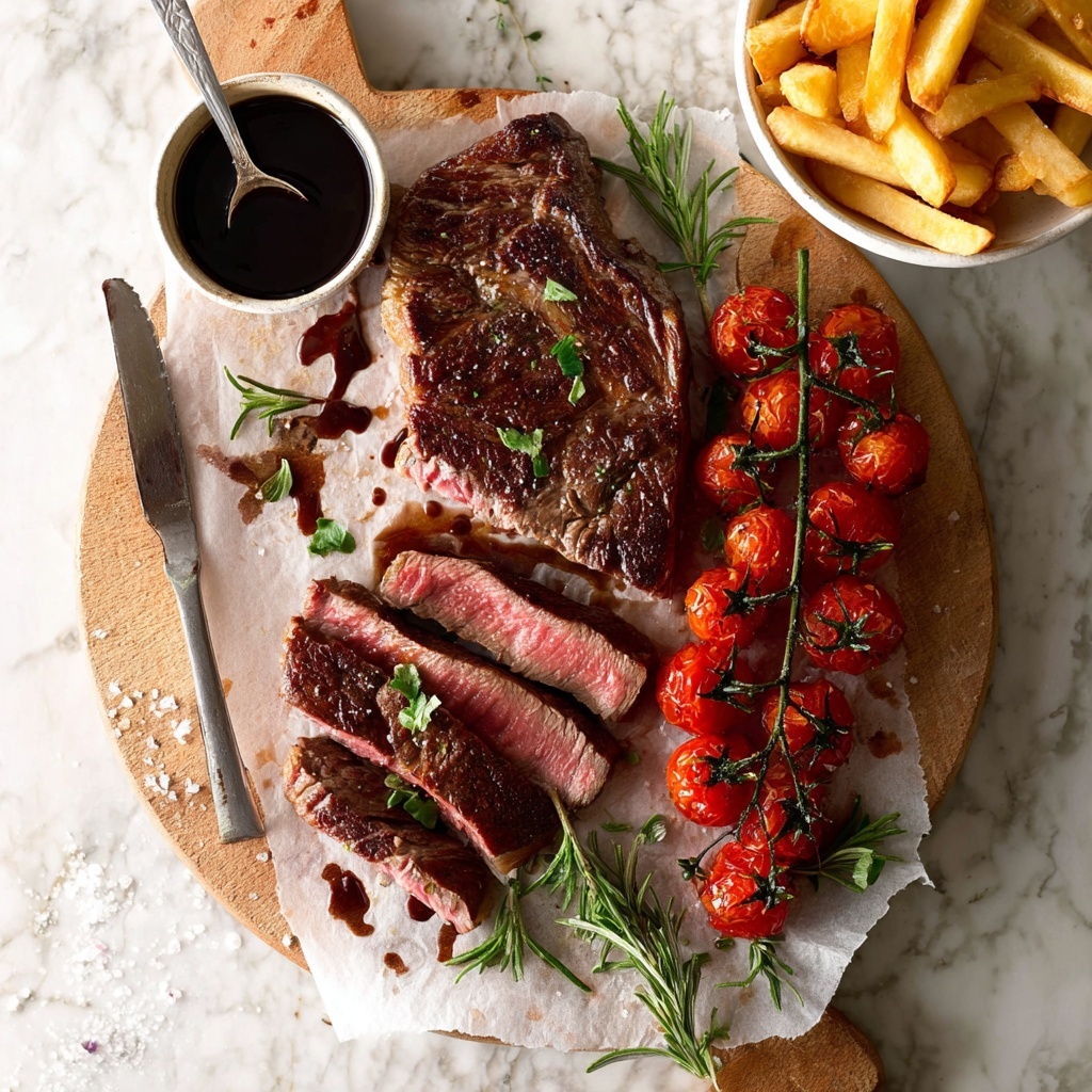 New York Strip Steak with Red Wine Balsamic Reduction Recipe - Recipe Image
