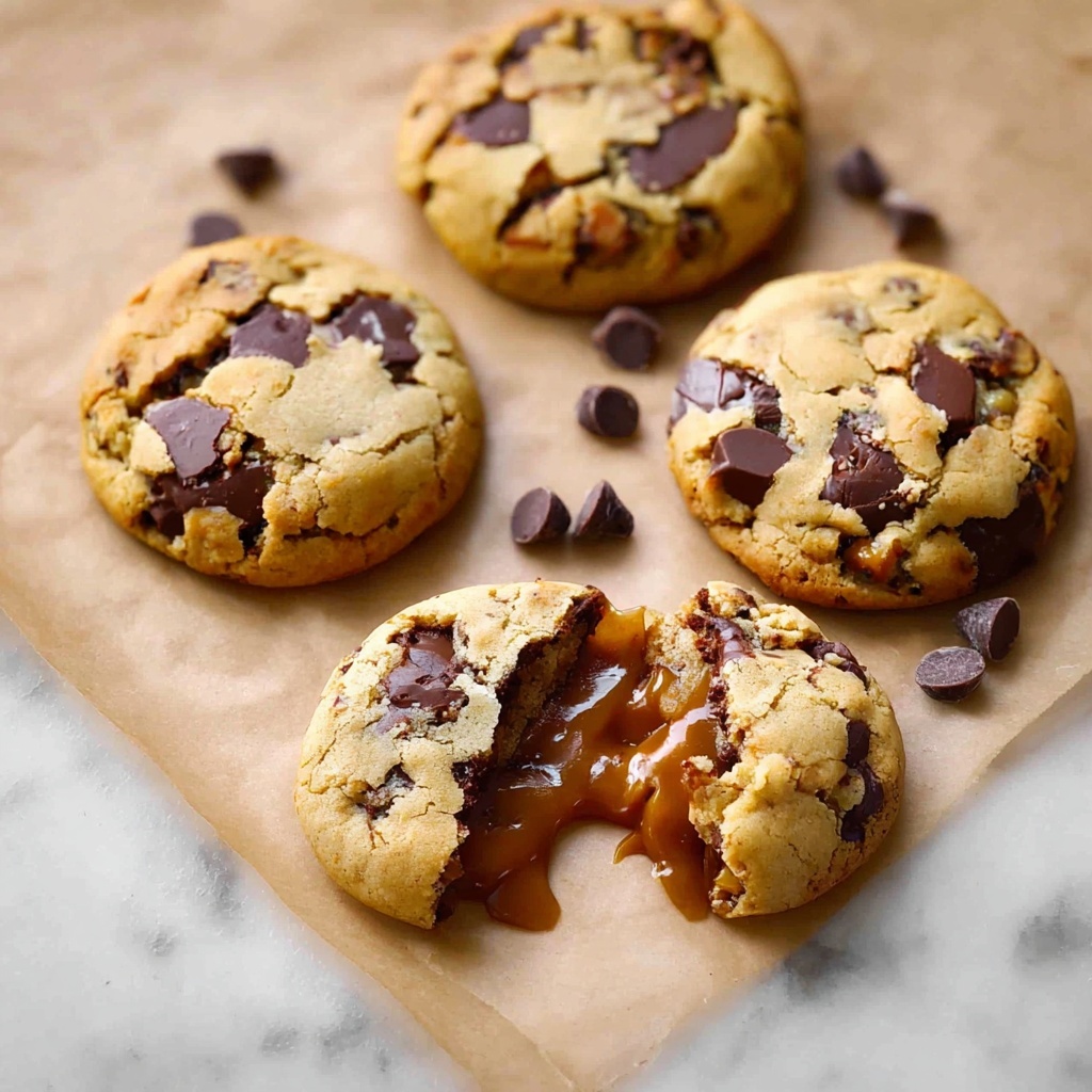 Caramel Stuffed Chocolate Chip Cookies Recipe - Recipe Image