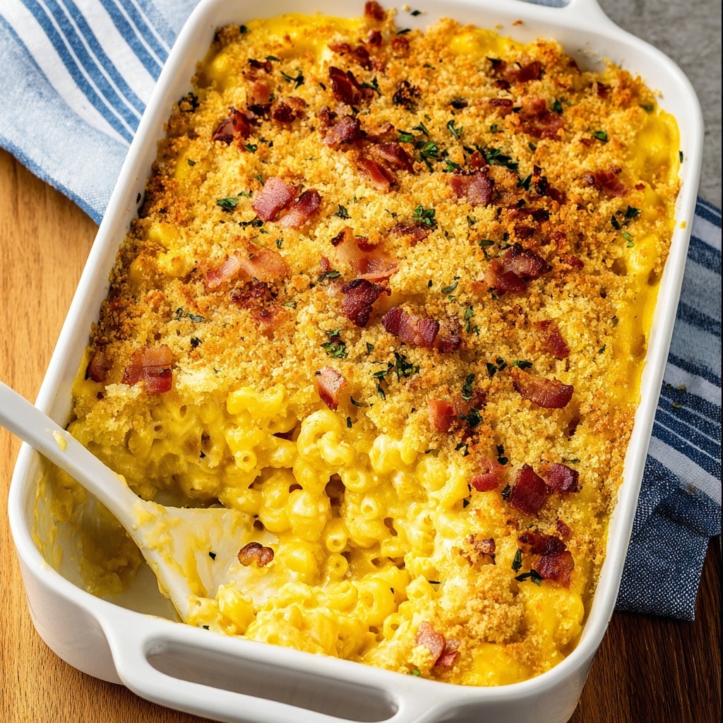 Baked Pumpkin Mac and Cheese with Bacon Recipe - Recipe Image