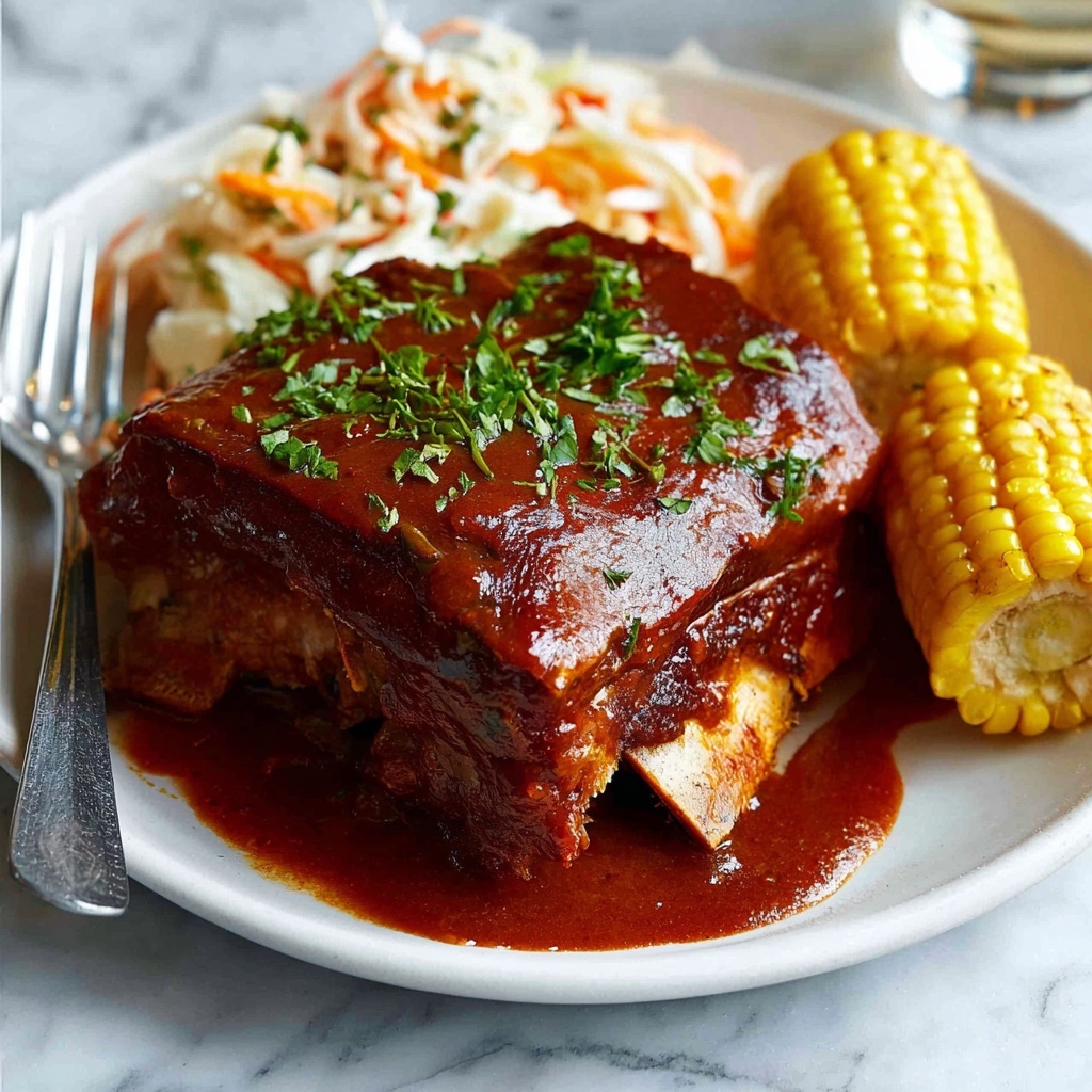 Slow Cooked Beef Ribs with Barbecue Sauce Recipe - Recipe Image
