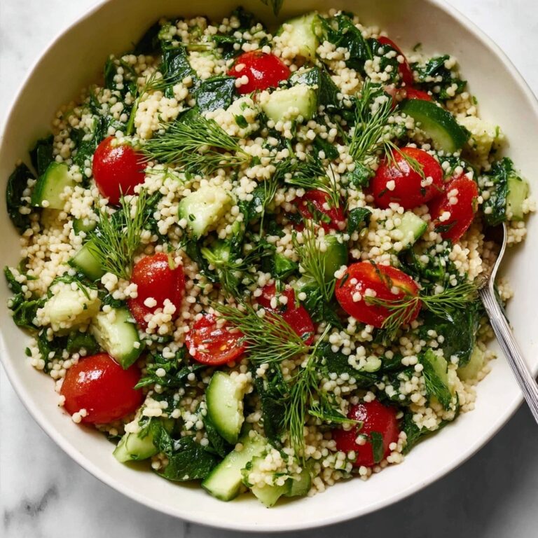 Pearl Couscous Salad with Fresh Vegetables and Herbs Recipe