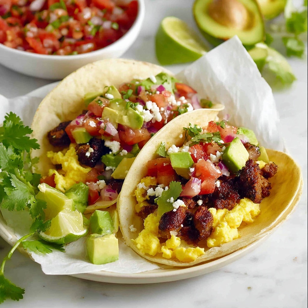 Mexican Breakfast Tacos with Chorizo and Egg Recipe - Recipe Image