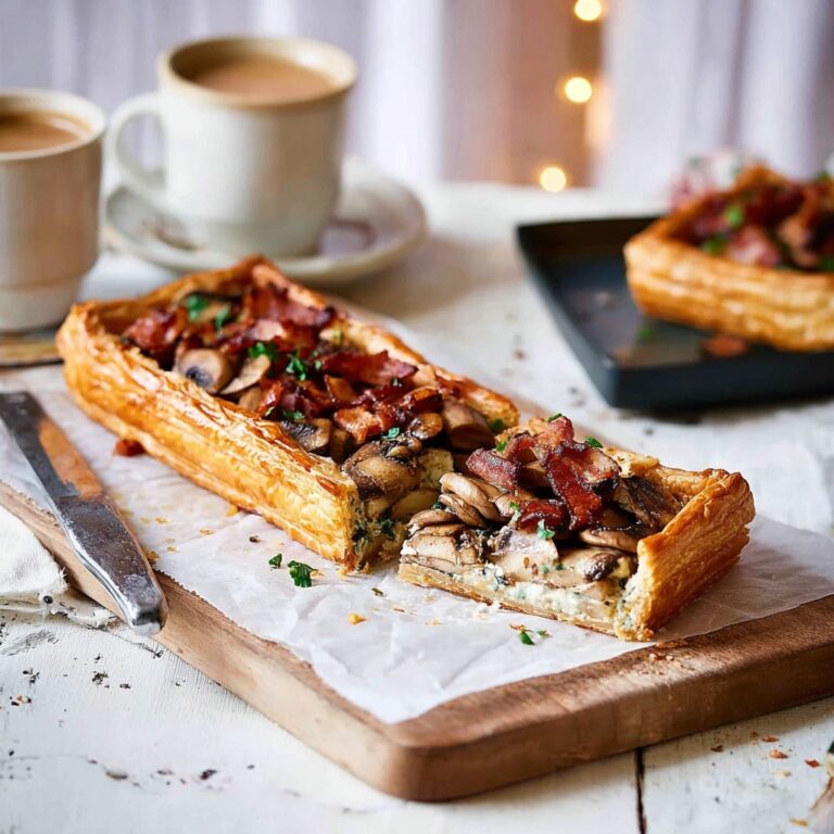 Bacon, Egg and Mushroom Tart with Puff Pastry Recipe