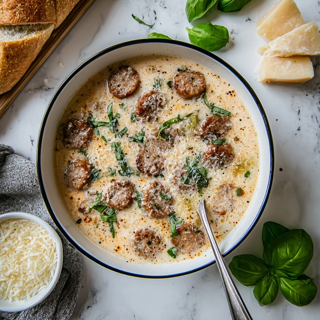 Creamy Parmesan Italian Sausage Soup Recipe - Recipe Image