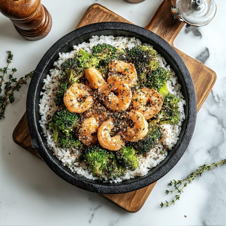 Honey Garlic Shrimp Bowls with Roasted Broccoli Recipe