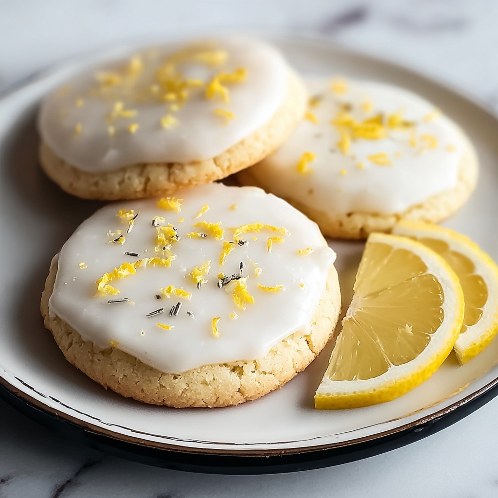 Soft Lemon Frosted Cookies with Zesty Glaze Recipe - Recipe Image