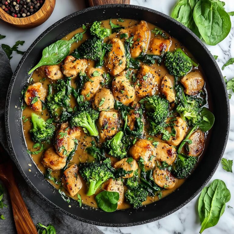 Garlic Chicken with Broccoli and Spinach Recipe