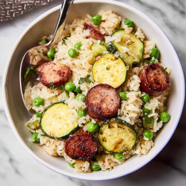 Cauliflower Rice Skillet with Zucchini and Kielbasa Recipe