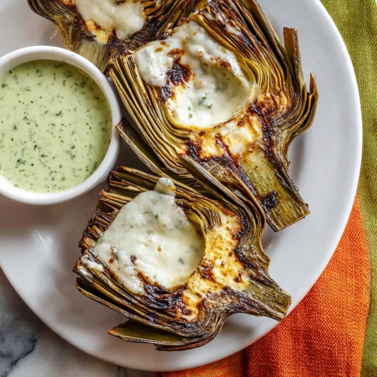 Garlic Roasted Artichokes with Pesto Dipping Sauce Recipe