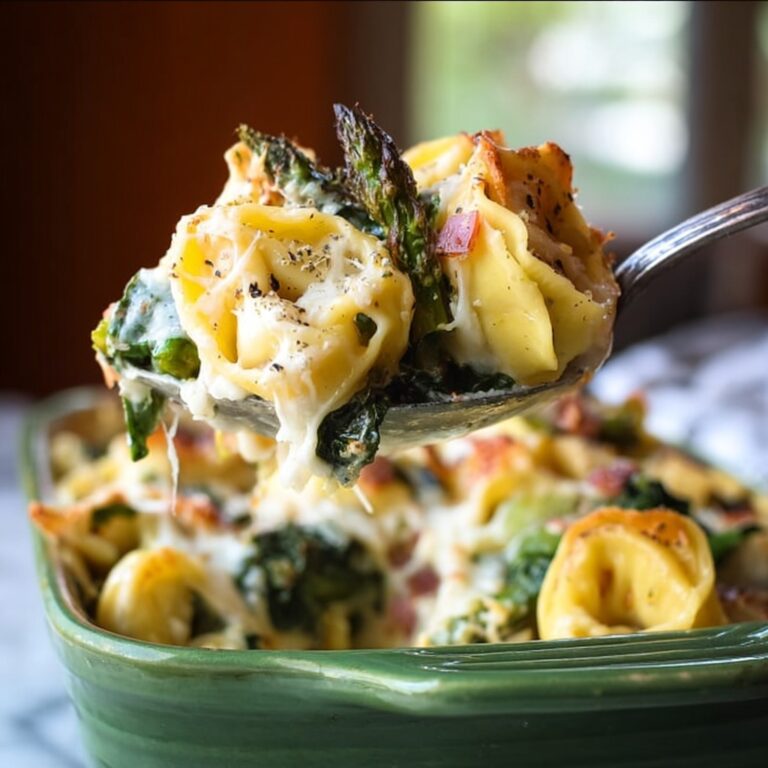 Easy Cheesy Asparagus Tortellini Bake Recipe