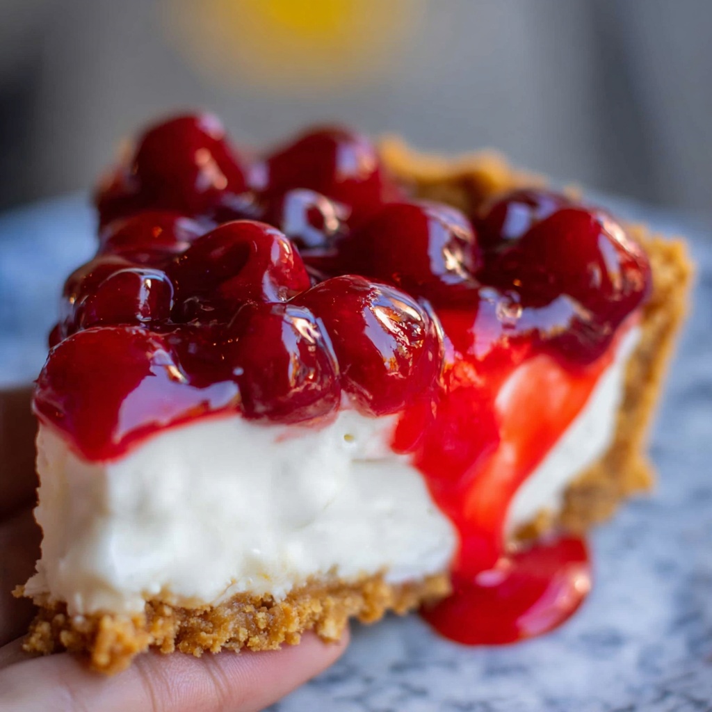 No Bake Cherry Cream Cheese Pie Recipe - Recipe Image