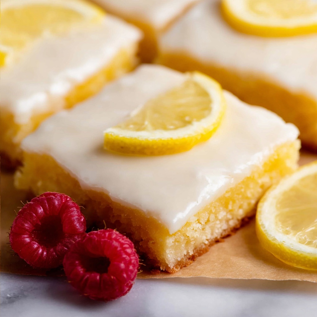 Lemon Sheet Cake with Lemon Glaze and Garnishes Recipe - Recipe Image