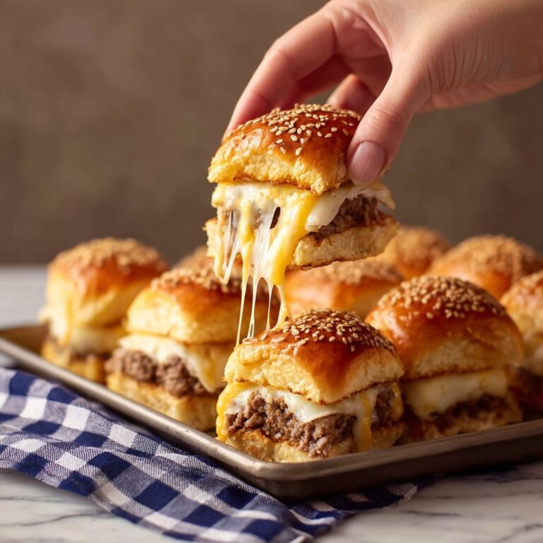 Cheeseburger Sliders with Caramelized Onions and Sesame Seeds Recipe