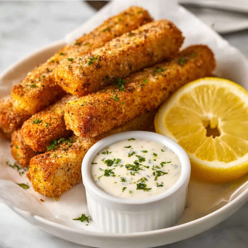 Baked Fish Sticks with Crispy Breadcrumb Coating Recipe - Recipe Image
