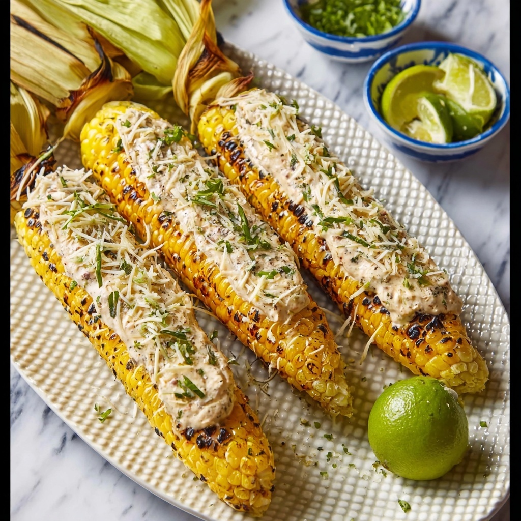 Mexican Grilled Corn on the Cob with Lime, Cilantro, and Parmesan Recipe - Recipe Image