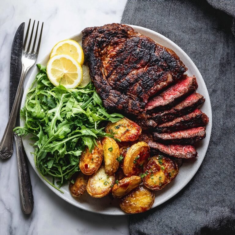 Grilled Ribeye Steak with Garlic Rosemary Marinade Recipe
