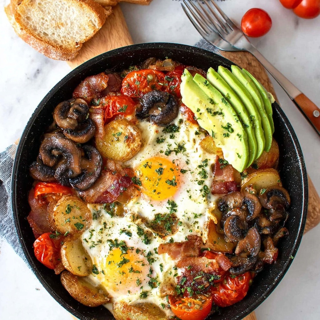 Chorizo Breakfast Hash with Crispy Smashed Potatoes and Eggs Recipe - Recipe Image