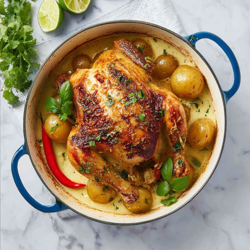 Pot Roasted Coconut Chicken with Lemongrass, Lime, and Potatoes Recipe - Recipe Image