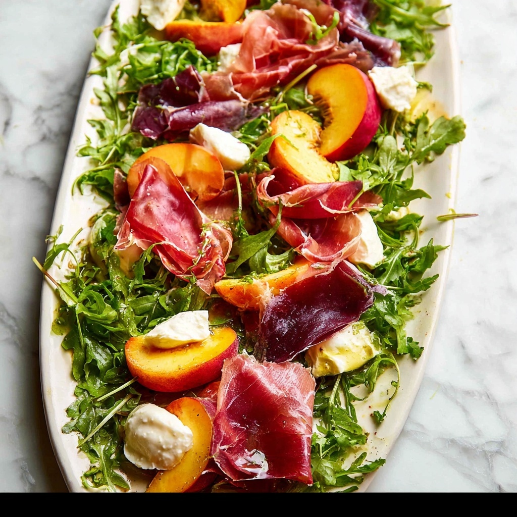 Peach and Prosciutto Salad with Mozzarella and Arugula Recipe - Recipe Image
