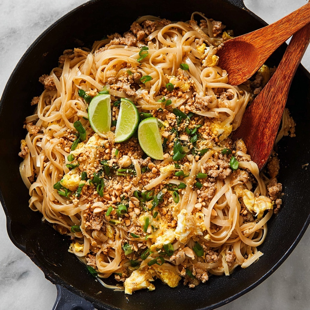 Easy Homemade Pad Thai with Chicken, Tofu, and Peanuts Recipe - Recipe Image