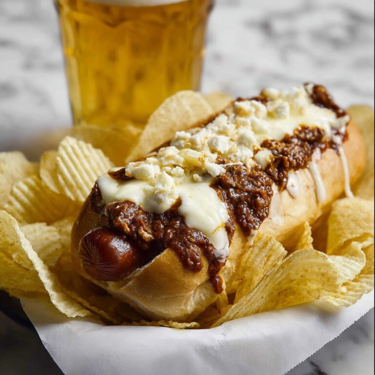 Smoked Paprika Chili Dogs with Ground Beef and Melted Cheese Recipe
