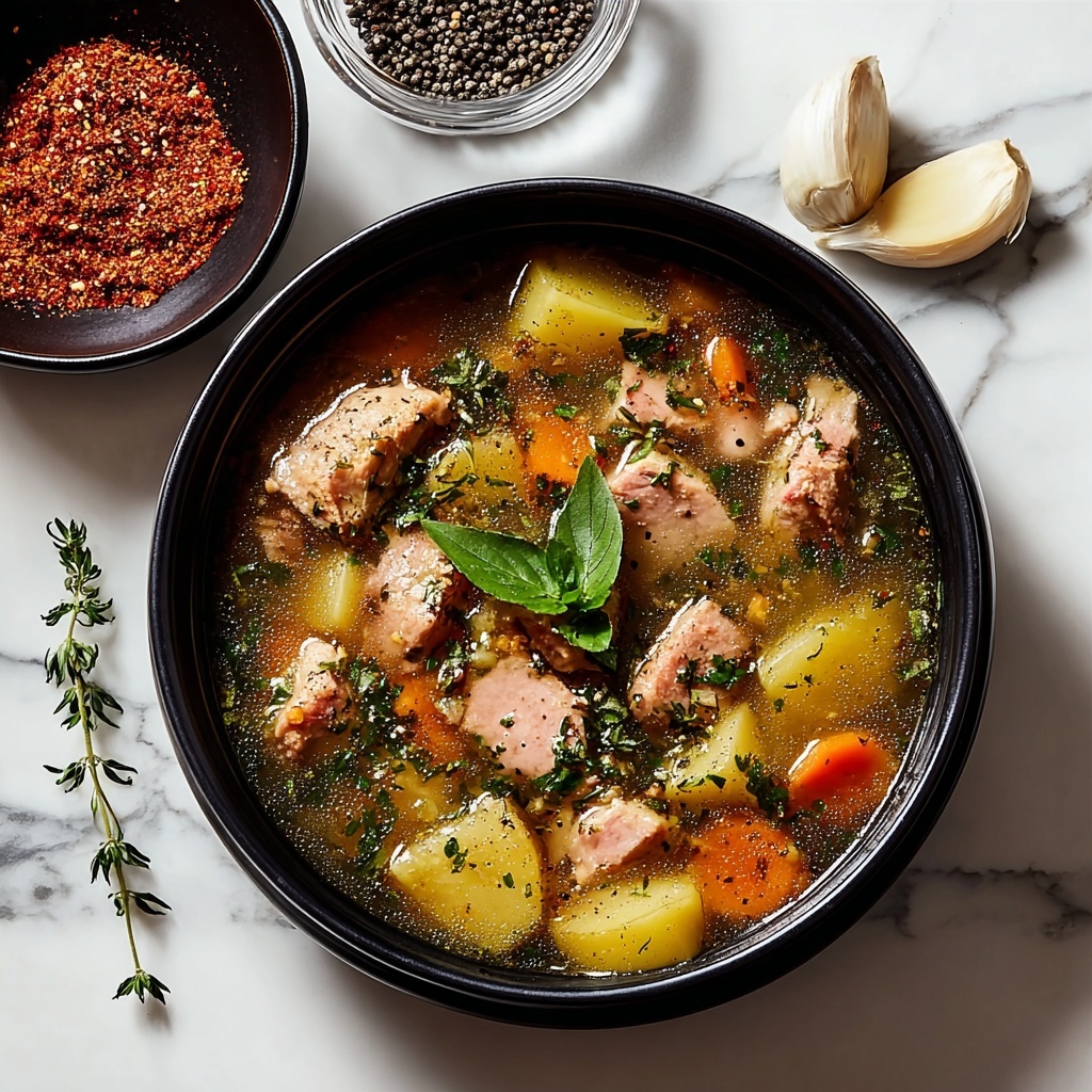 Hearty Ham Soup with Cream and Vegetables Recipe - Recipe Image