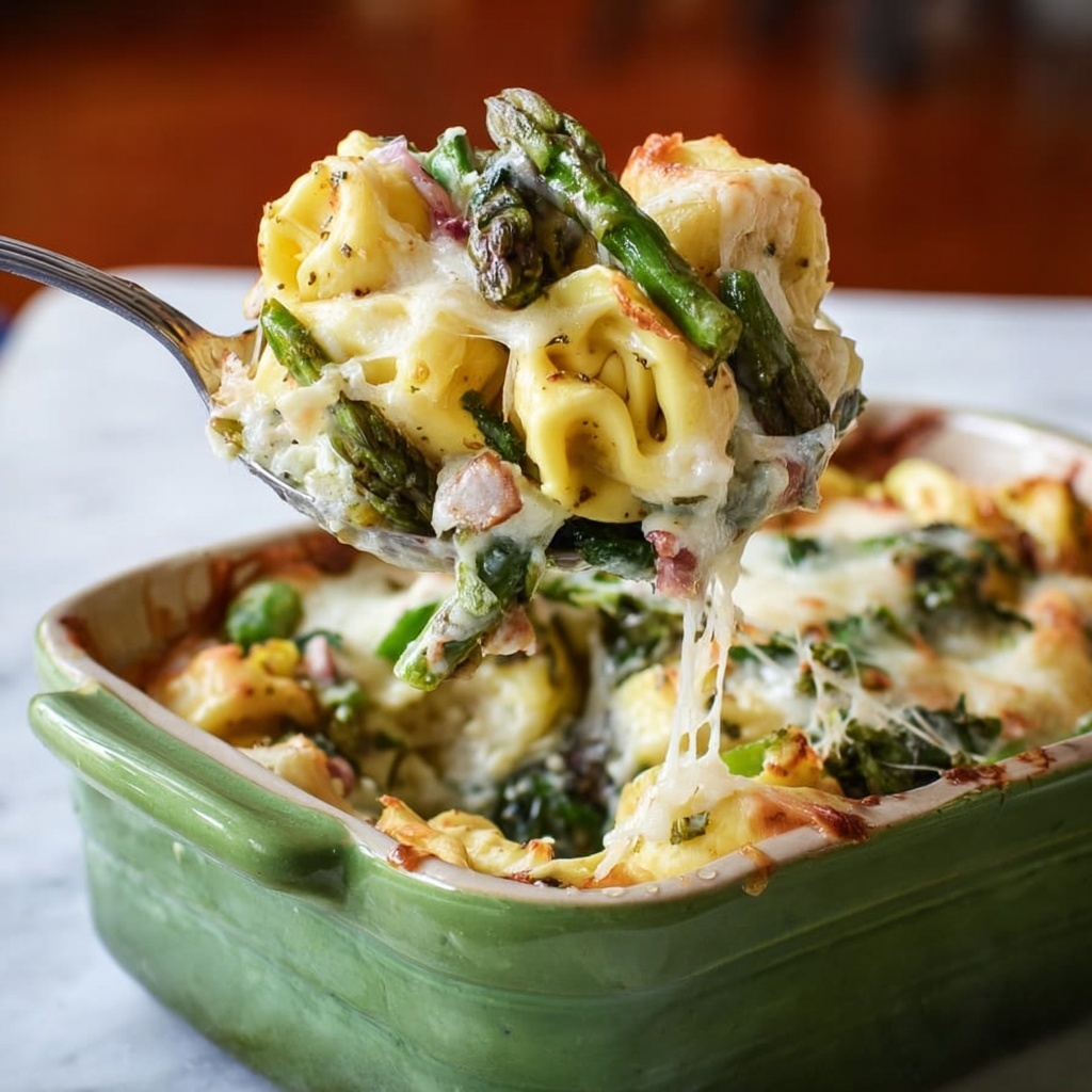 Easy Cheesy Asparagus Tortellini Bake Recipe - Recipe Image