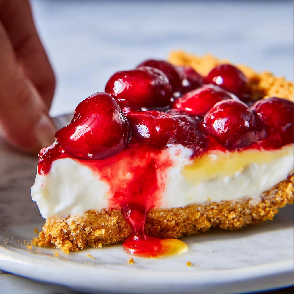 No Bake Cherry Cream Cheese Pie Recipe - Recipe Image