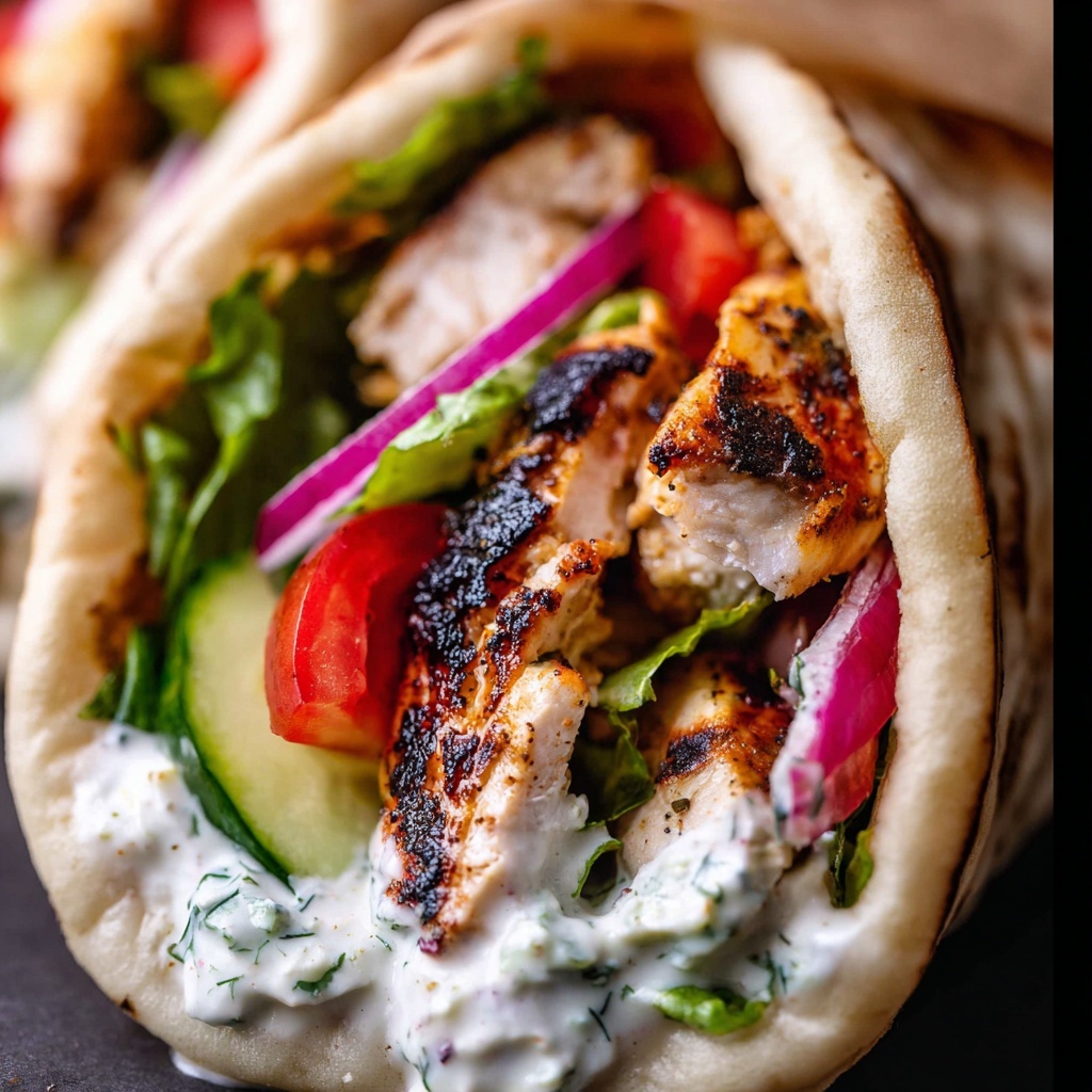 Homemade Chicken Shawarma with Fresh Naan and Creamy White Sauce Recipe - Recipe Image