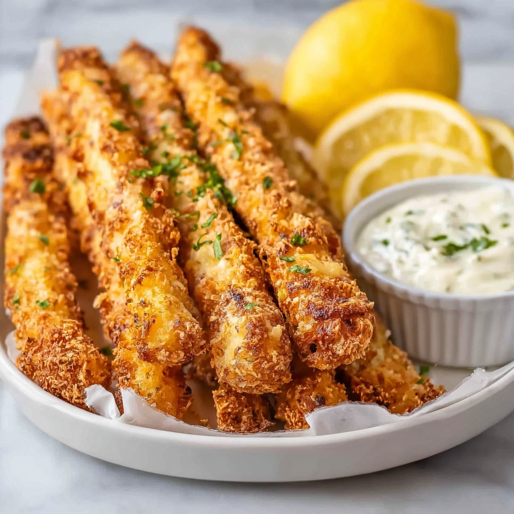 Baked Fish Sticks with Crispy Breadcrumb Coating Recipe - Recipe Image